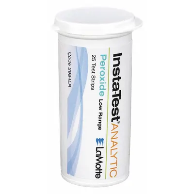 LAMOTTE Test Strips: Hydrogen Peroxide, 0 to 50 ppm Hydrion Peroxide, Strip - Single-Parameter Test Strips