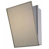 KETCHAM Medicine Cabinet: Rectangular, Glass, 24 in Overall Ht, 18 in Overall Wd, Stainless Steel (MPN 174-HCSM)