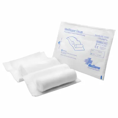 MEDSOURCE MedStop Gauze: 9 1/2 in Dressing Lg, 5 1/2 in Dressing Wd, Cotton/Fabric - Trauma Dressings