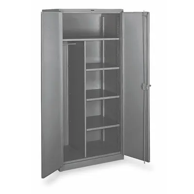 LYON Storage Cabinet: 48 in x 24 in x 82 in, 4 Shelves, Swing Handle & Padlock Hasp - Industrial Combination Cabinets