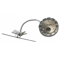 Fuel Cap: Lockable, Threaded with Chain and Cross Bar, 3 3/8 in Neck Dia, 3 3/8 in Neck Lg, Diesel (MPN 600183-1)