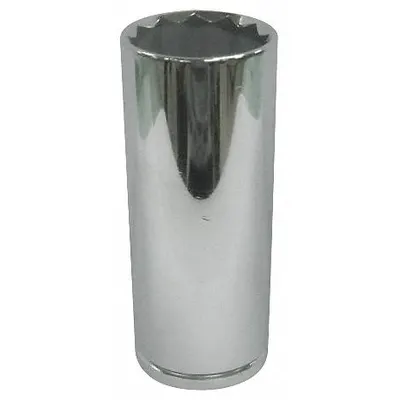 WESTWARD Socket: Metric, 1/2 in Drive Size, 11 mm Socket Size, 12-Point, Deep, Chrome - 1/2" Drive Hand Sockets