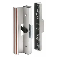 This recessed handle for sliding doors provides a flush-mount locking solution. It measures 7 3/8 inches in height and 2 inches in width. Suitable for securing sliding doors in applications where space efficiency is required.