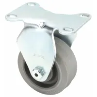 APPROVED VENDOR Plate Caster: Debris-Resistant, Rigid, Rubber, 3 in Wheel Dia, 1 1/4 in Wheel Wd (MPN P12R-PRP030B-12)