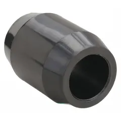 This black ABS exit wheel is a replacement part for pallet jacks, compatible with the 2ZE57 model. It is used in material handling equipment to enable smooth movement and load handling in warehouses and industrial facilities.