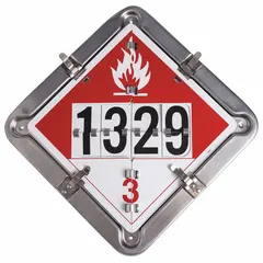 Placard measuring 13 5/8 in x 13 5/8 in with a label height of 13 5/8 in. Displays Various DOT Classes for identifying hazardous materials during transport. Suitable for use on shipping containers, trucks, and rail cars.