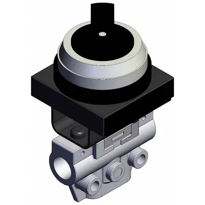 SMC Shuttle Valve: VM100 Series, 2 Position Twist Actuator, 3 Ports, M5 - VM Series Manual Air Control Valves