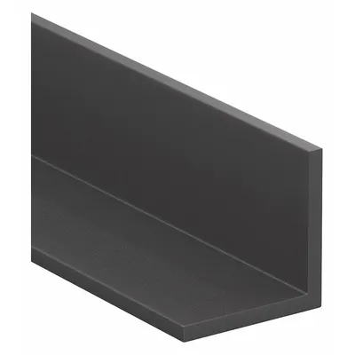 PVC Angle Stock: 5 ft Lg, 1 1/4 in x 1 1/4 in, 0.1875 in Wall Thick, Square - Chemical-Resistant PVC Type 1 Angles