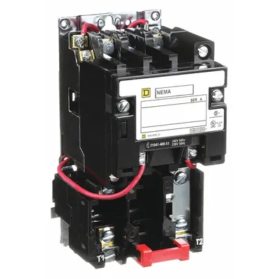 SQUARE D Magnetic Motor Starter: Non-Reversing, 2 Poles, NEMA Size 1, 27 A - Non-Reversing Starters with Thermal Overloads