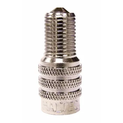 HALTEC Double Seal Valve Cap: Tire Valve Caps, Double Seal, Round, Silver, 1 in Overall Lg