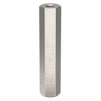 This hex standoff is made of aluminum with a plain finish and features female threads on both ends. It measures 1-1/4 inches in overall length and is supplied in a pack of 10. Used as a threaded spacer between panels or components in electronic enclosures, control cabinets, and machinery assemblies