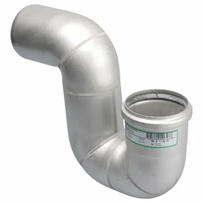 BLUCHER Trap: Stainless Steel, Unfinished, Silver, 4 in Nominal Pipe Size - P-Traps