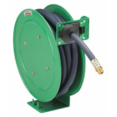 SPEEDAIRE Spring Return Hose Reel: 35 ft (1/2 in I.D.), 1/2 in MNPT, 300 psi Max Op Pressure - Standard Air or Water Spring-Return Hose Reels