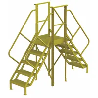 TRI-ARC Crossover Bridge: 4.2 ft Platform Ht, Steel, 1,000 lb Load Capacity, Serrated, 5 Steps (MPN 7CY81)