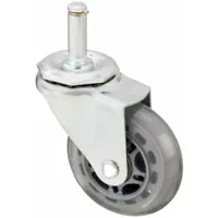 APPROVED VENDOR Stem Caster: Swivel, No Brake, 3 in Wheel Dia., 1 in Wheel Wd, Polyurethane, Plastic