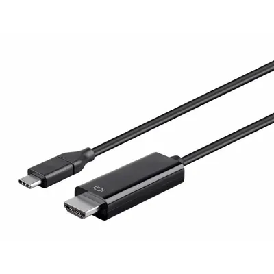 MONOPRICE Cable: Type C End 1, HDMI End 2, Black, 6 ft Lg, 3.1 USB Specification - Standard USB & Lightning Cables