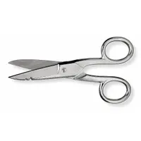 CRESCENT WISS Electricians Scissors: Right-Hand, 5 in Overall Lg, Serrated, Steel, Pointed, Silver (MPN 175E5V)