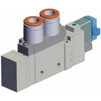 Solenoid Valve: SY7000 Series, Single Solenoid, Five-Way / Two-Position, 5 Ports, 24V DC, 3/8 in NPT (MPN SY7120-5LOZ-N11T)