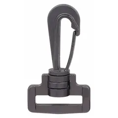This light duty spring snap features a plastic body with a wire gate and a 1/4 in opening. It is designed for non-lifting applications such as securing light loads or organizing equipment. Not for lifting.
