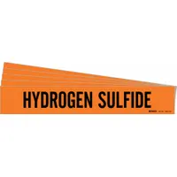 Pipe Marker: Hydrogen Sulfide, Orange, Black, Fits 8 in and Larger Pipe O.D., 1 Pipe Markers, 5 PK (MPN 7384-1HV-PK)