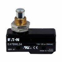 EATON Snap Action Switch: Plunger Actuator, SPDT, Solder Terminals (MPN E47BML04)