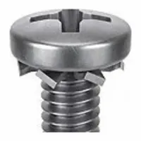 SEMS Screw: External Tooth, #10-24 Thread Size, 1/2 in Lg, Stainless Steel, Passivated, Pan, 25 PK (MPN 1-PPE-10C-50)