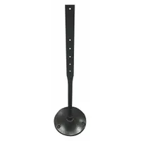 This portable sign post features a 14-inch diameter round base in black and a 4 ft 3 in x 1-5/8 in black post. The base provides stability on flat surfaces without permanent installation. Suitable for temporary traffic control, parking lot direction, or event signage