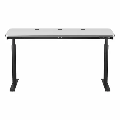 VERSADESK Electric Sit-Stand Desk: White, Wood, 60 in Overall Wd, 24 in Overall Dp - Electric Adjustable-Height Desks