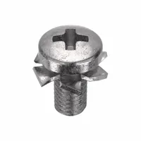 SEMS Screw: External Tooth, M3x0.50 Thread Size, 6 mm Lg, Stainless Steel, Plain, Pan, 25 PK (MPN MPPJAX03006-025P1)