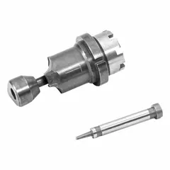 Replacement punch and die set for FEIN nibblers. Cuts 16 ga steel sheet cleanly without distortion. Used in metal fabrication, HVAC ductwork, and automotive repair for precise, burr-free cuts.