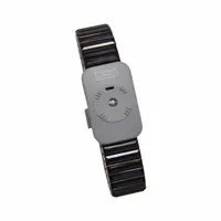 SCS Dual-Wire Metal Wristband: Metal, Black/Silver, 7.75 in Strap Lg - Max, 2 Strap Conductors, 2386
