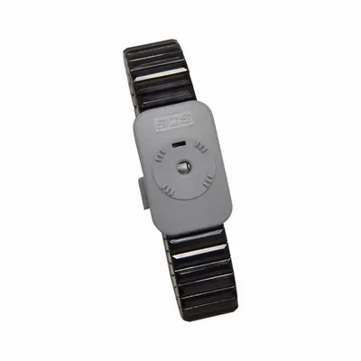 SCS Dual-Wire Metal Wristband: Metal, Black/Silver, 7.75 in Strap Lg - Max - Metal Antistatic Wrist Straps