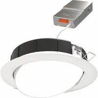 JUNO Adjustable LED Downlight: 6 in Dia, 1,007 lm, 2700K/3000K/3500K/4000K/5000K, 12 W, 120V AC (MPN WF6 ADJ SWW5 90CRI MW M6)