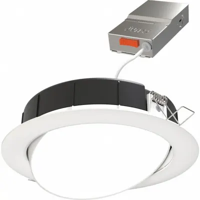 JUNO Adjustable LED Downlight: 6 in Dia, 1,007 lm, 2700K/3000K/3500K/4000K/5000K - Low-Profile Canless Downlights