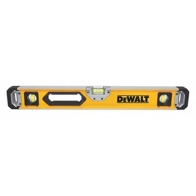DEWALT Box Level: Level & Plumb, Box, 1, Plain, 24 in Overall Lg, Top & Side Read - Standard Box Levels
