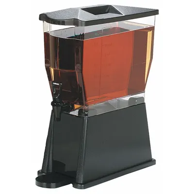 CARLISLE Beverage Dispenser: 3.5 gal, Black, Polycarbonate, Rectangle, 1 Dispensers - Polycarbonate Dispensers