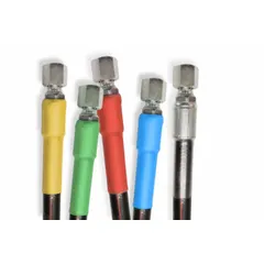Standard heat shrink tubing with 1 in inner diameter before shrinking and 0.5 in after shrinking. Length is 4 ft. Color is black. Used for insulating and protecting electrical connections, cables, and wires in general industrial, automotive, and maintenance applications.