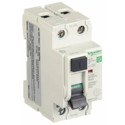 IEC Supplementary Protector: 25 A Amps, 277V AC, 26 mA Rated Residual Current - UL1053 DIN Rail-Mount Ground Fault Protectors