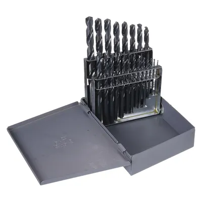 CHICAGO-LATROBE Jobber Length Drill Bit Set: 21 Pc, 1/16" to 3/8" by 64ths - NAS-Spec High-Speed Steel Jobber-Length Drill Bit Sets for Aerospace