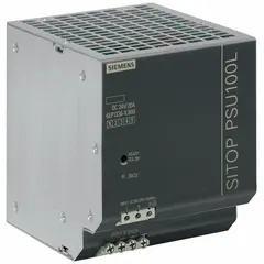 This DIN rail mount DC power supply delivers a rated output power of 480 W and an output current of 20 A. It features a metal housing and operates from a 100 to 240 V AC single-phase input. Suitable for providing stabilized DC power in industrial control systems and automation panels.