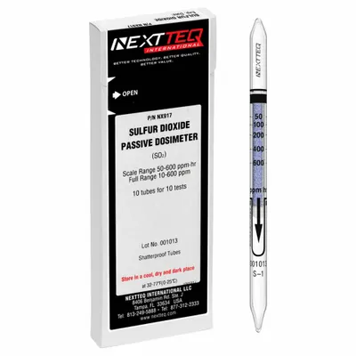NEXTTEQ Single-Gas Detection Tube: SO2, Dosimeter Tube, Sulfur Dioxide ( SO2), Without Pump - Gas Detection Tubes For Use In NEXTTEQ NX-1000 Pumps