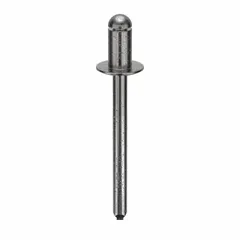 Inch-series domed-head blind rivet with 0.183" diameter, 1 19/32" overall length, and 19/64" body length. Designed for single-sided installation in applications such as joining metal sheets, panels, or brackets where only one side is accessible. Supplied in a 250-piece pack.