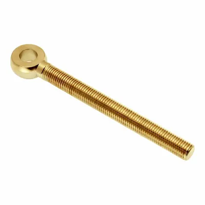 AMPG Fixed Rod End: Brass, Plain, 6 in Hole Center-to-End Lg, Right Hand - Brass Male Threaded Fixed Rod Ends