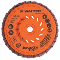 WALTER SURFACE TECHNOLOGIES Flap Disc: Type 27, 4-1/2" x 5/8"-11, Ceramic, Cloth Bk, Std Density (MPN 15I453)