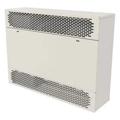 QMARK Cabinet Unit Heater Easy Install: Fan Forced, 5kW Watt Output, White, 480V AC - Surface-Mount Electric Cabinet Wall Heaters
