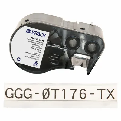 BRADY Sleeve Label: 1 in x 21/32 in, Polyolefin, White (Matte) - Brady Continuous Sleeve Label Roll Cartridges
