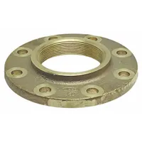 This cast bronze tube flange features a female NPT (FNPT) connection on one end and a flange on the other, designed for use as a drain or vent in piping systems. It is suitable for sweat installation and provides a reliable connection for copper tube in plumbing and HVAC applications