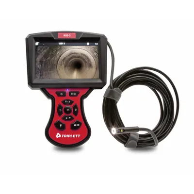 TRIPLETT Inspection Camera: 1920 x 1080, 16 1/2 ft Shaft Lg, 0.22 in Shaft Dia - Dual View Borescopes