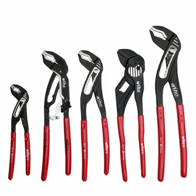 WIHA Tongue and Groove Plier Set: V, Push Button, 7 in_10 in_12 in_10 1/4 in Overall Lg - Tongue & Groove Pliers Sets