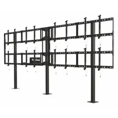 Fixed wall mount for 46 to 55 inch flat-panel displays, supporting up to 263 lb. Constructed from steel with a black powder-coated finish. Includes display adaptors and mounting hardware for installation.
